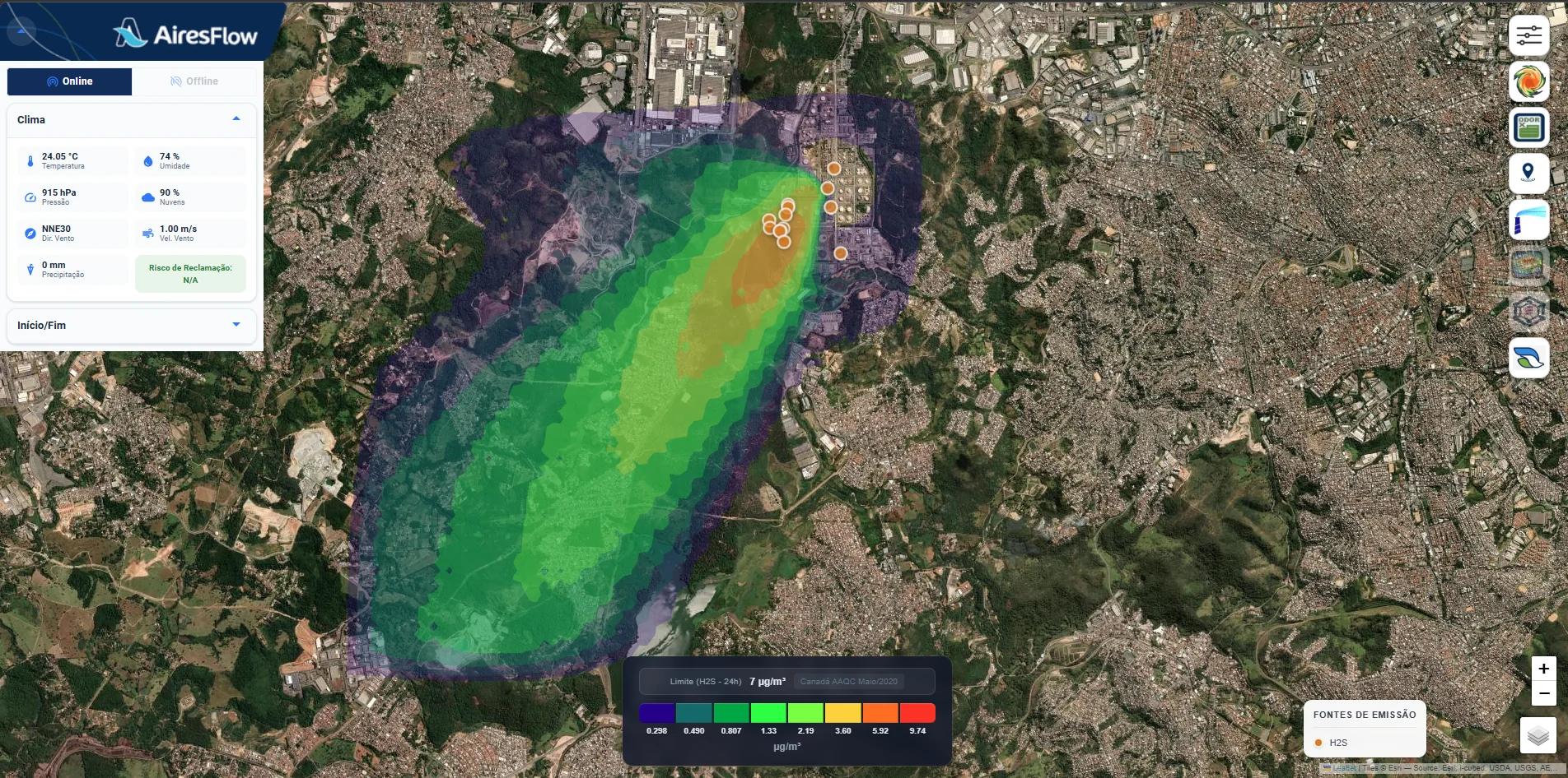 AiresFlow — Modelagem atmosférica e previsão de dispersão
